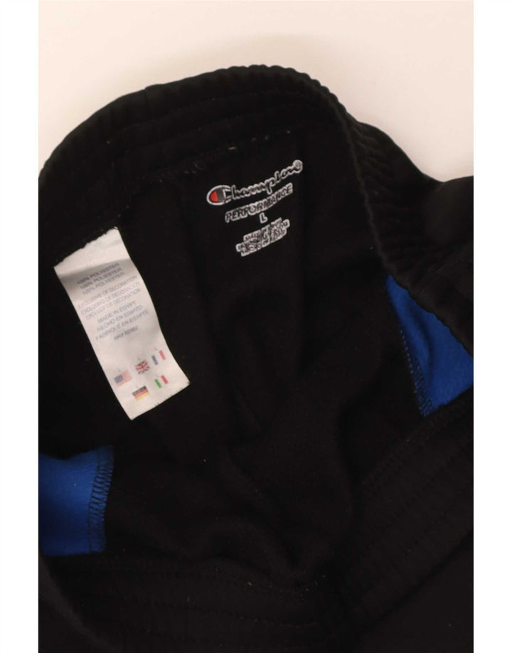 Champion Mens Tracksuit Trousers Joggers Large Black Colourblock Polyester