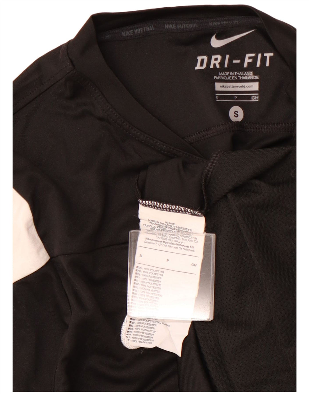 NIKE Mens T-Shirt Top Small Black Colourblock Polyester Sports