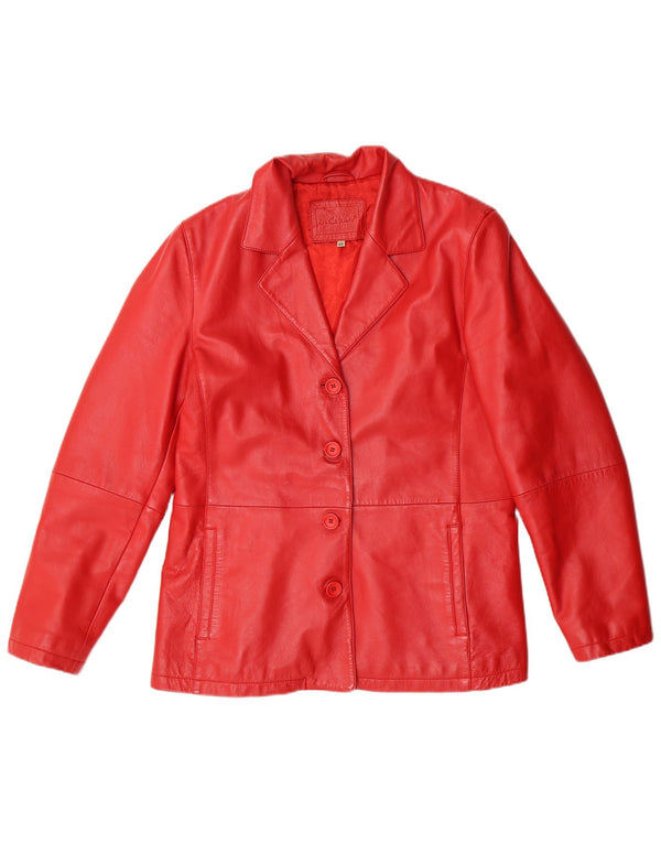 IN EXTENSO Womens Leather Jacket IT 44 Medium Red Leather