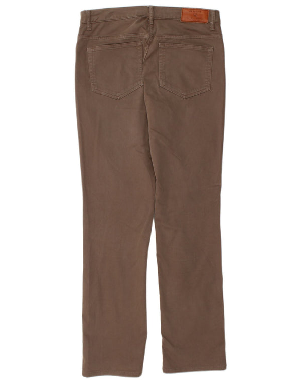 GANT Womens Dawn Straight Regular Fit Chino Trousers W28 L29 Brown Cotton
