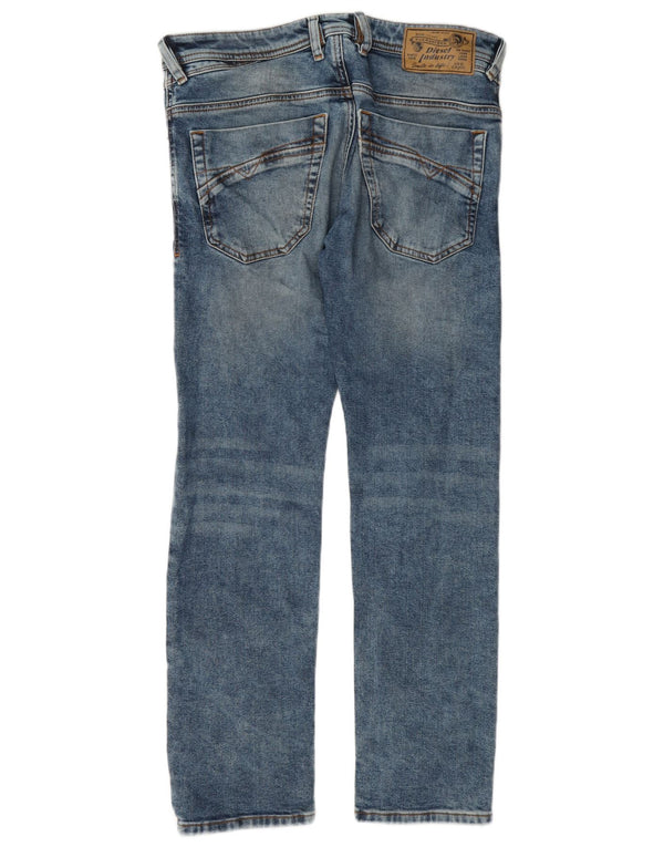 Diesel Mens Iakop Regular Slim Tapered Jeans W30 L30 Blue Cotton