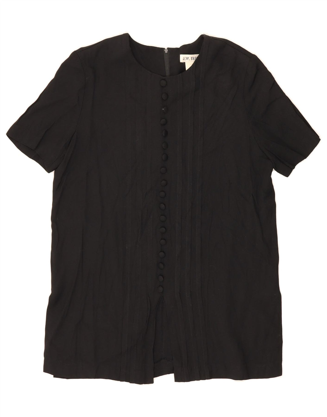 VINTAGE Womens Blouse Top US 8 Medium Black Acetate Vintage Vintage and Second-Hand Vintage from Messina Hembry 