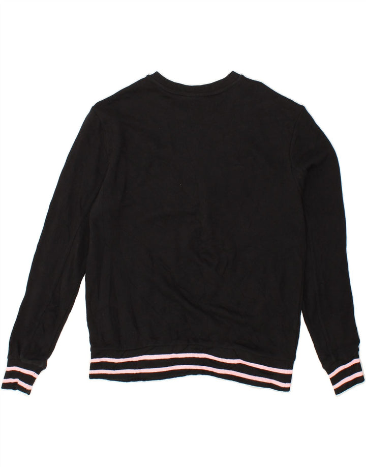 FILA Womens Oversized Graphic Sweatshirt Jumper UK 14 Medium Black Cotton Vintage Fila and Second-Hand Fila from Messina Hembry 