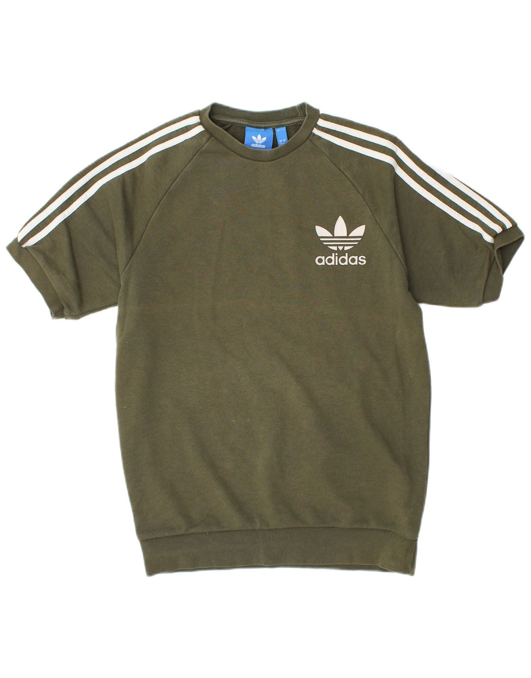 ADIDAS Mens T-Shirt Top Small Khaki Cotton