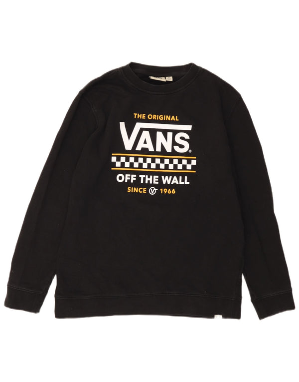 VANS Womens Off The Wall Graphic Sweatshirt Jumper UK 18 XL Black Cotton