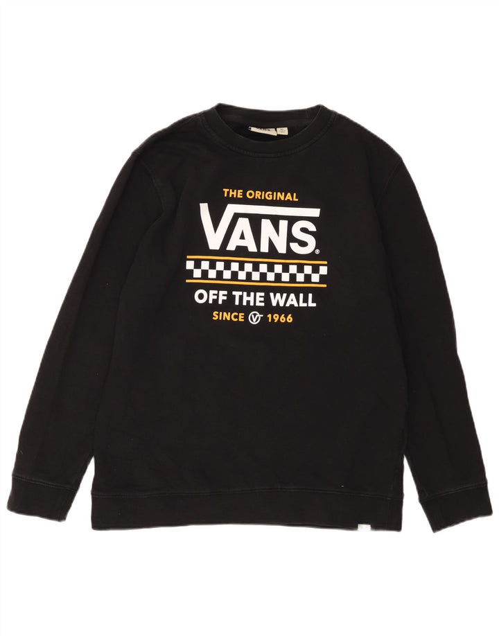 VANS Womens Off The Wall Graphic Sweatshirt Jumper UK 18 XL Black Cotton