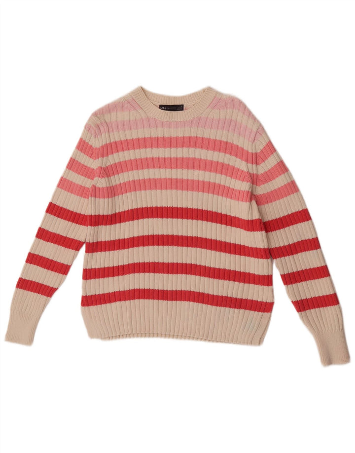 Marks & Spencer Womens Boat Neck Jumper Sweater UK 12 Medium Multicoloured