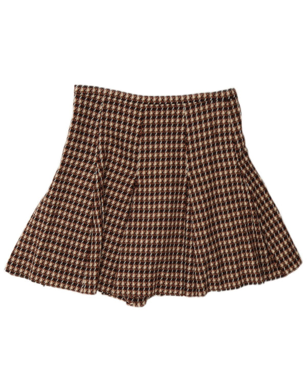 i Blues Womens Cullotes Shorts UK 8 Small W27 Brown Check Wool