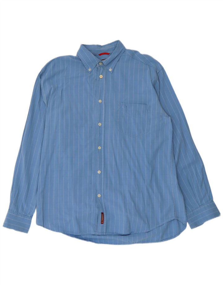 CARRERA Mens Shirt Large Blue Pinstripe Cotton