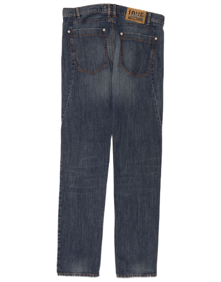 MOSCHINO Mens Straight Jeans W34 L34 Blue Cotton