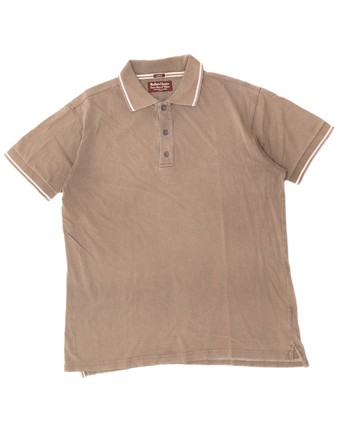 MARLBORO CLASSICS Mens Polo Shirt Large Brown Cotton