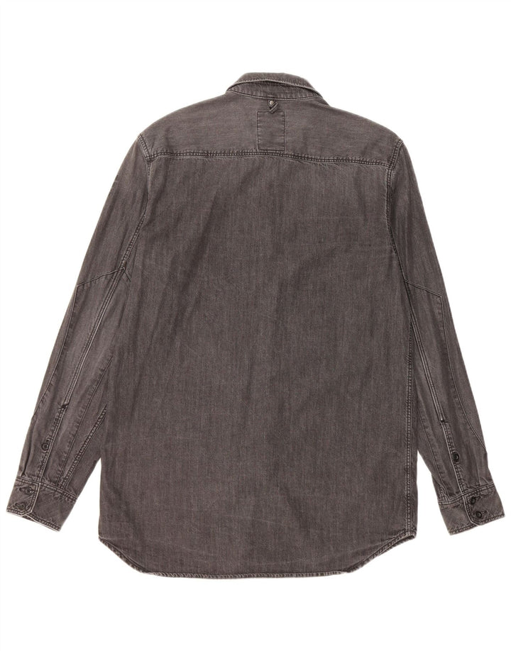 G-Star Mens Denim Shirt Large Grey Cotton