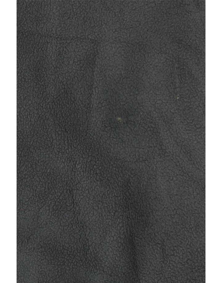 VINTAGE Mens Button Neck Fleece Jumper XL Grey Colourblock Polyester