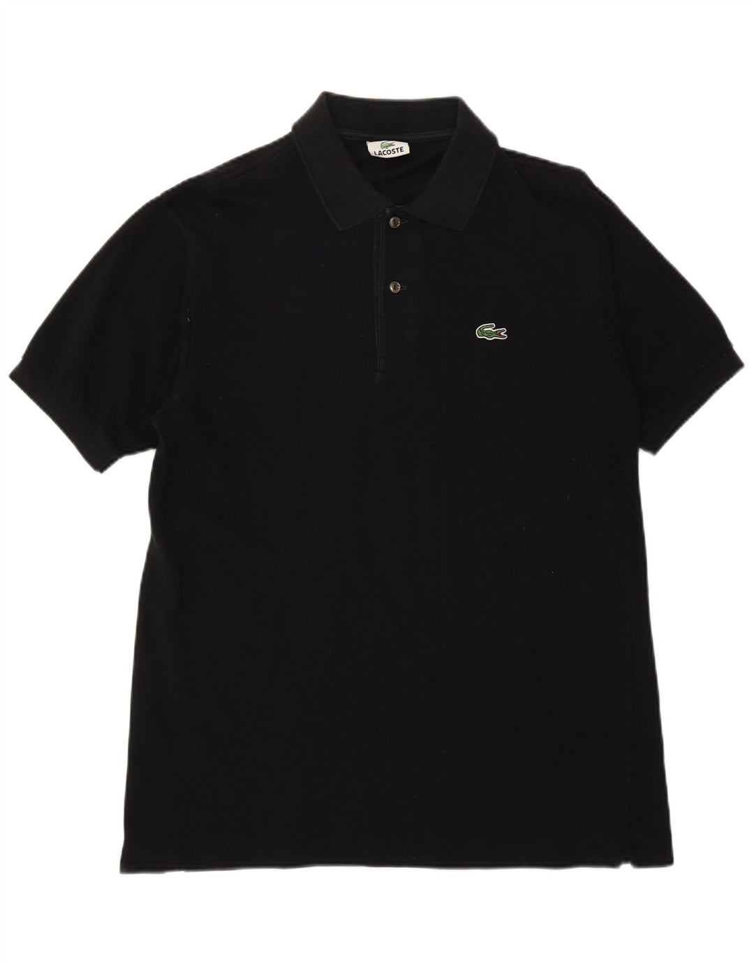 LACOSTE Mens Polo Shirt Size 4 Medium Black Cotton