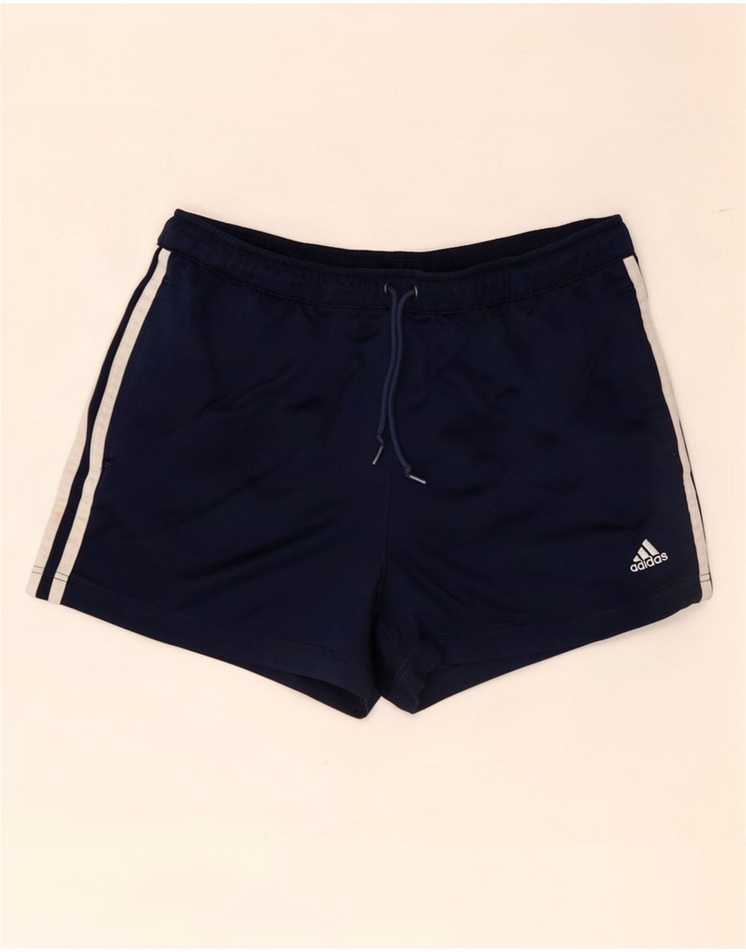 Adidas Womens Sport Shorts UK 10 Small Navy Blue Polyester