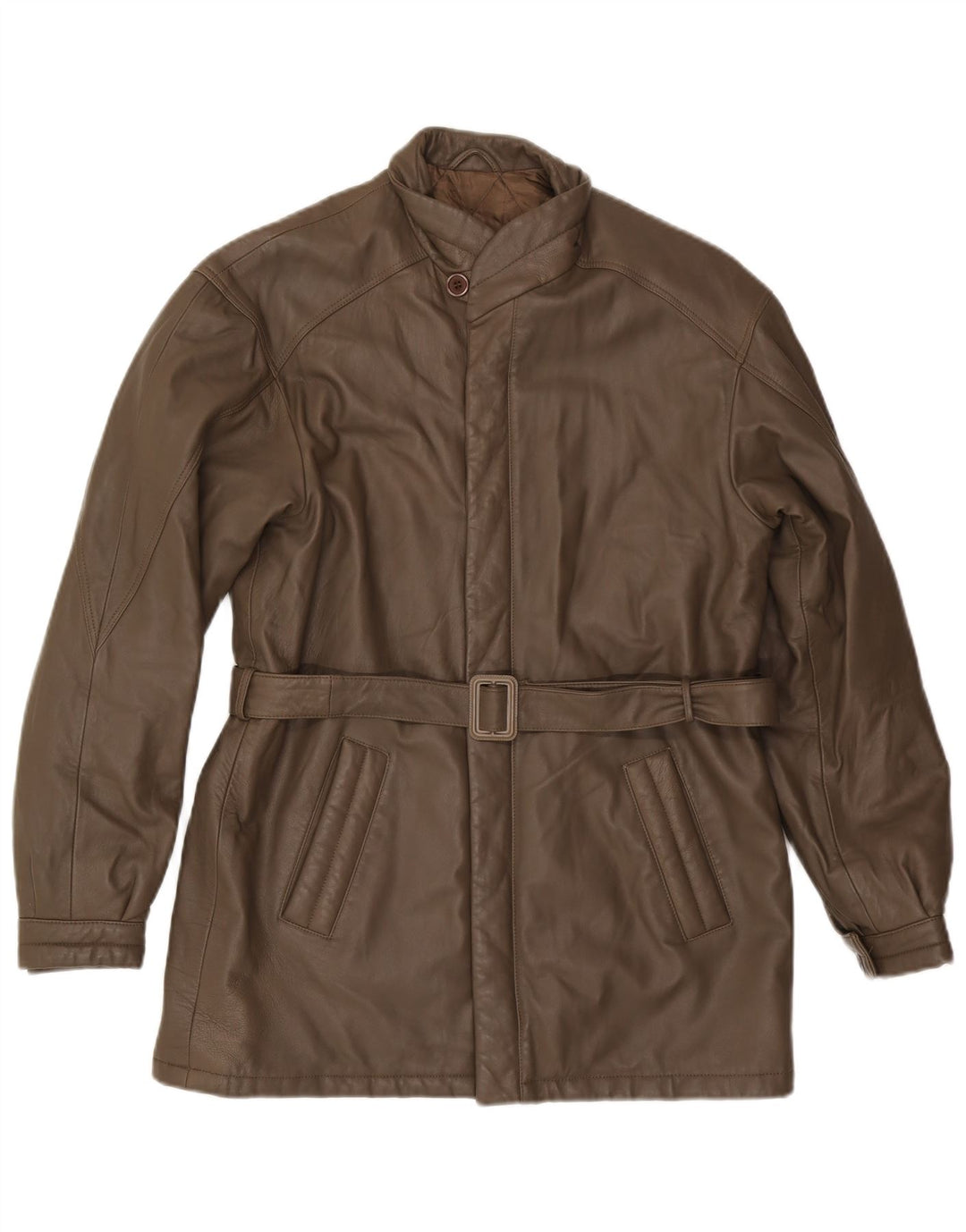 VINTAGE Mens Leather Jacket IT 48 Medium Brown Leather