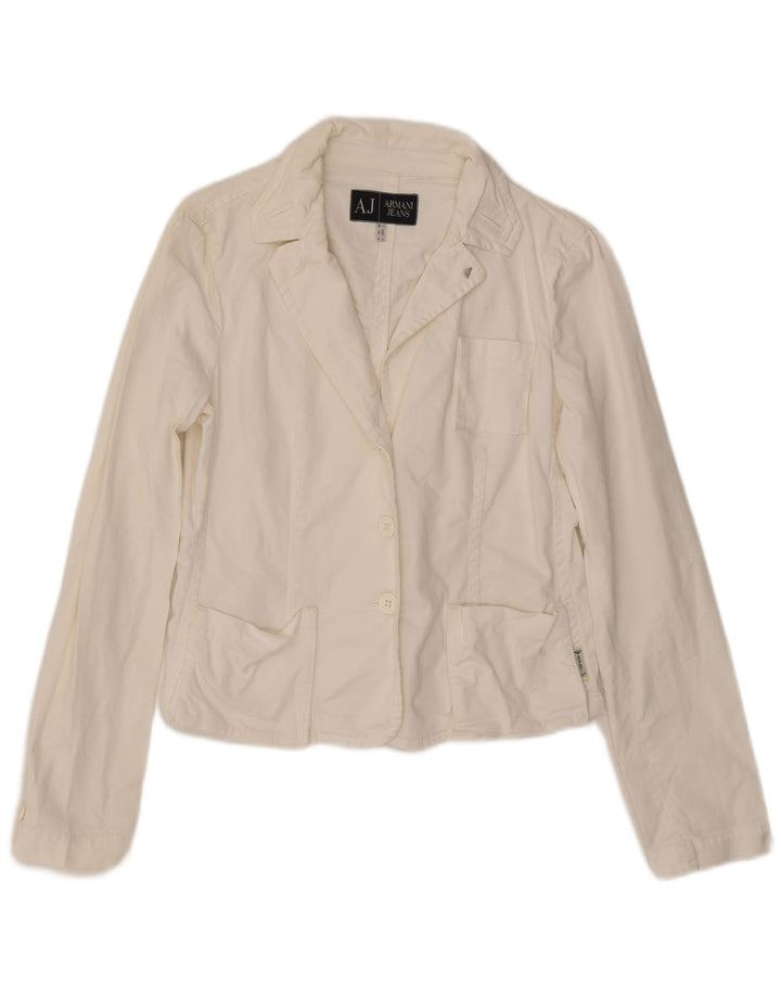 Armani Womens 3 Button Blazer Jacket UK 16 Large  White