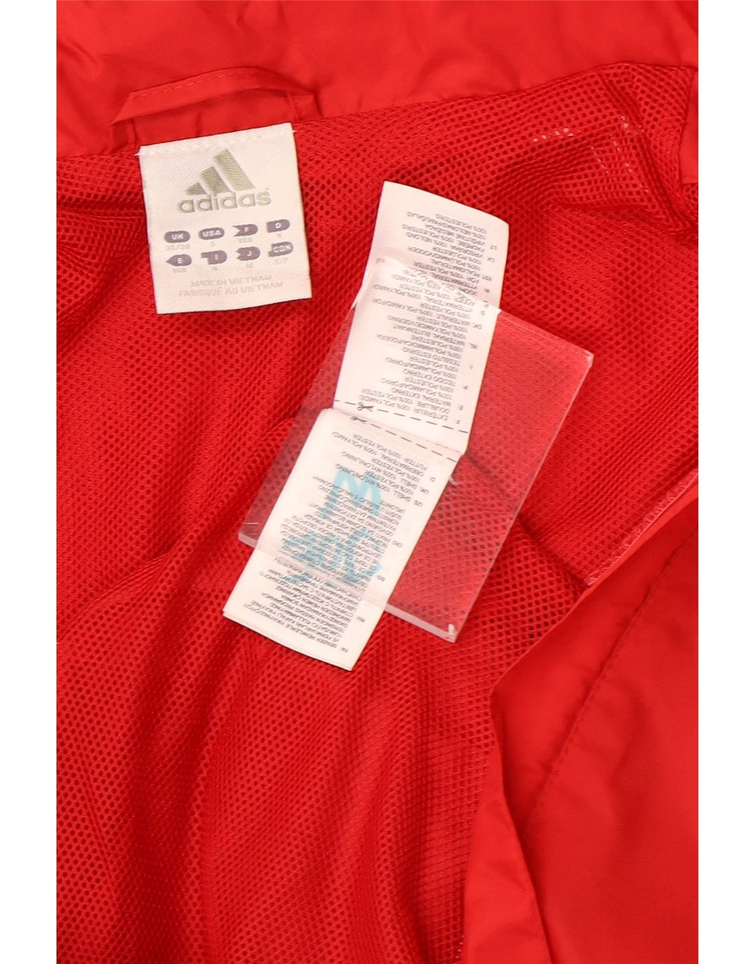 Adidas Mens Windbreaker Jacket Small Red Nylon
