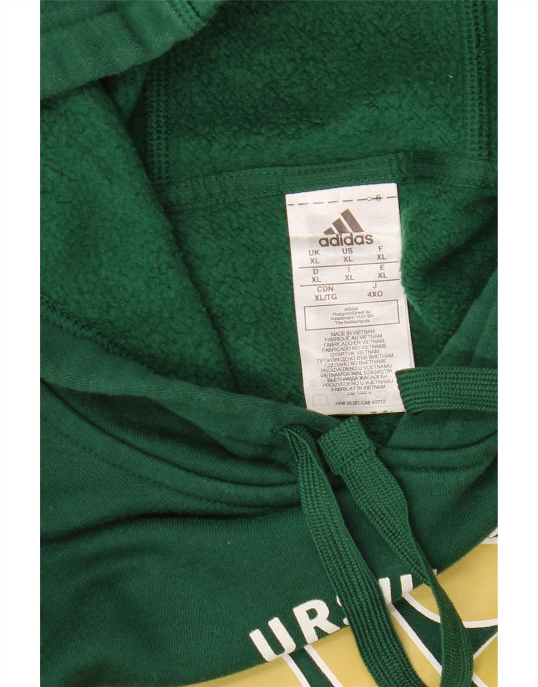 ADIDAS Mens Baseball Graphic Hoodie Jumper XL Green Cotton