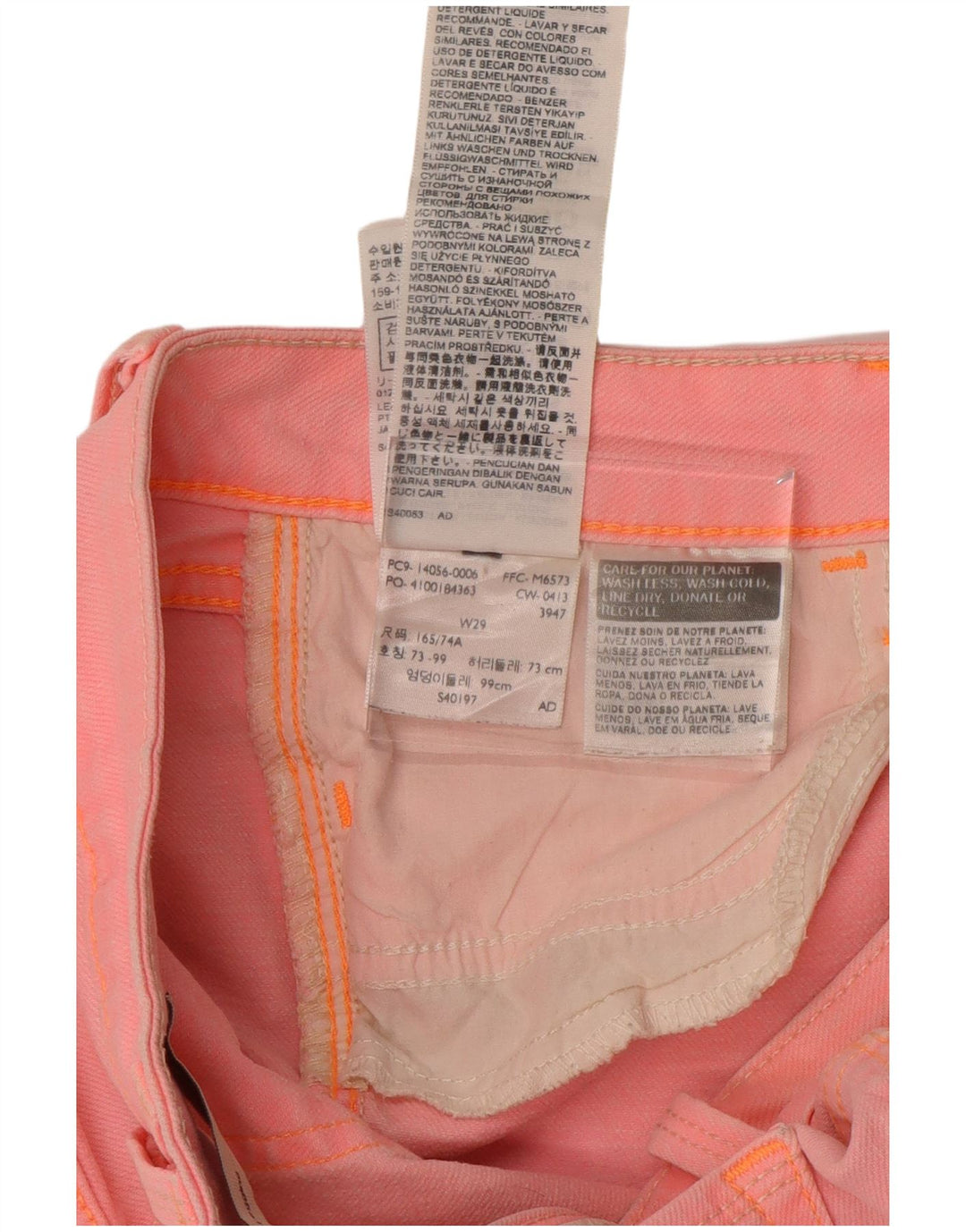 LEVI'S Womens Crop Legging Skinny Jeans W29 L25 Pink Cotton