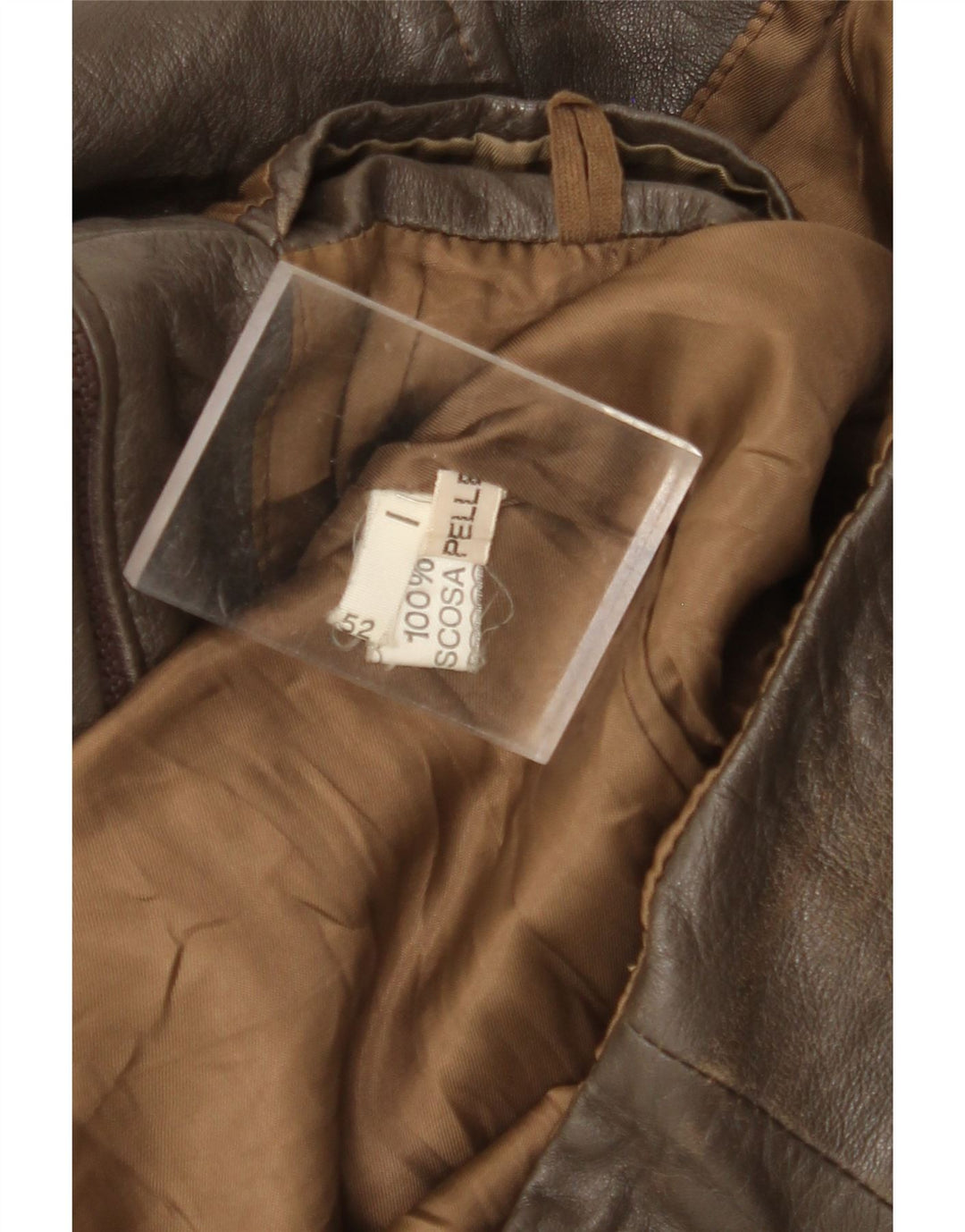 VINTAGE Mens Leather Jacket IT 52 XL Brown Leather