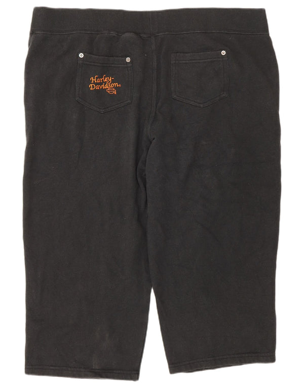 Harley Davidson Womens Capri Casual Trousers Large W40 Black Cotton