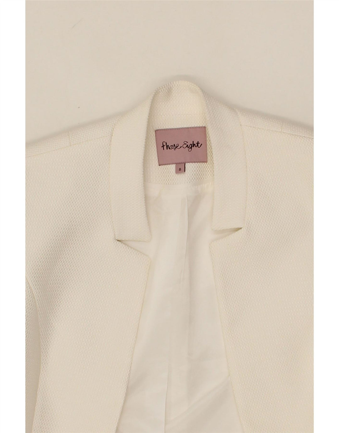PHASE EIGHT Girls Blazer Jacket 7-8 Years White Polyester Vintage Phase Eight and Second-Hand Phase Eight from Messina Hembry 