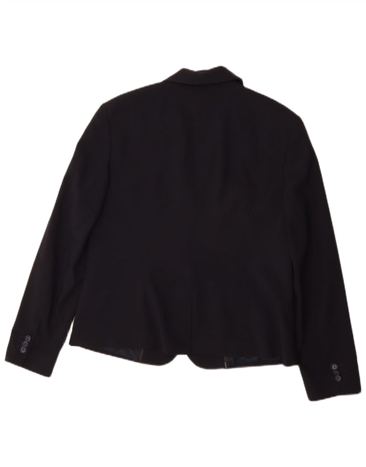 Esprit Womens 2 Button Blazer Jacket UK 16 Large Navy Blue Polyester