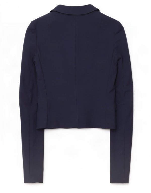 Patrizia Pepe Womens 2 Button Blazer Jacket IT 46 Large Navy Blue Cotton