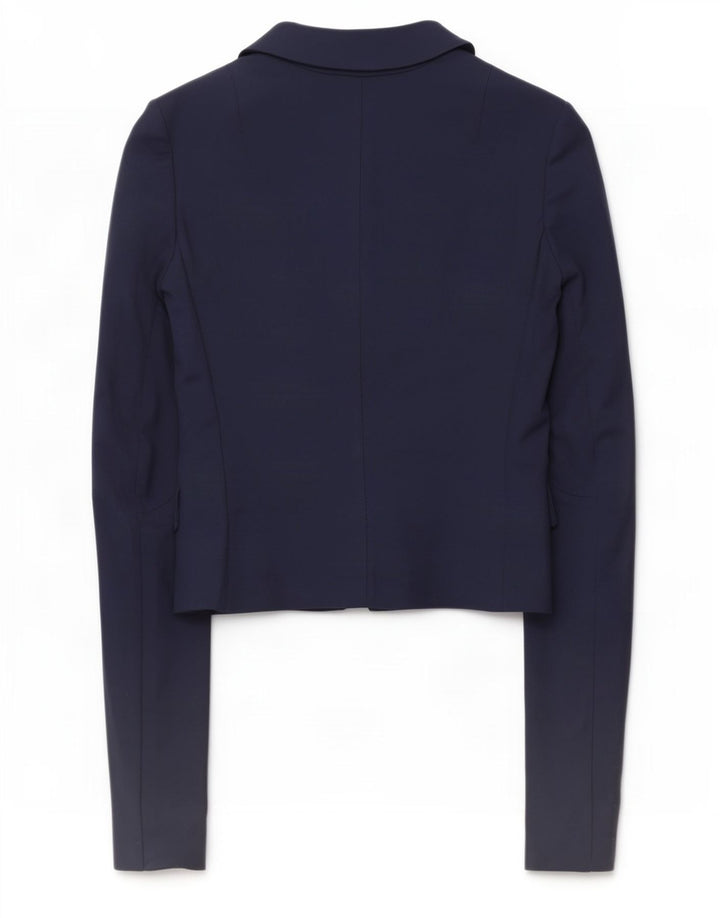 Patrizia Pepe Womens 2 Button Blazer Jacket IT 46 Large Navy Blue Cotton