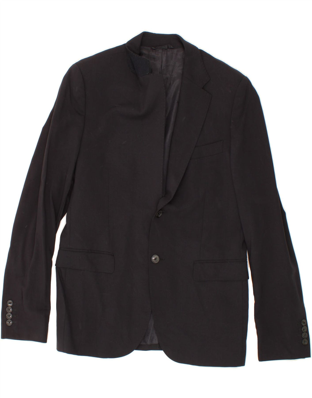 RICHMOND Mens 2 Button Blazer Jacket IT 50 Large Black Wool Vintage Richmond and Second-Hand Richmond from Messina Hembry 