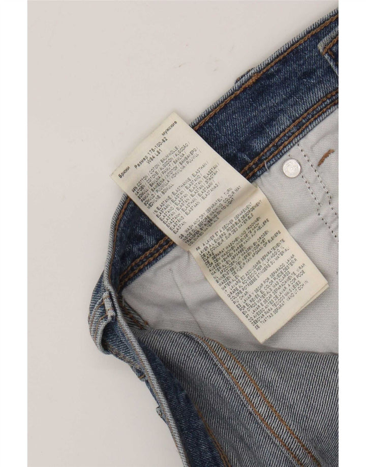 Wrangler Mens Straight Jeans W33 L32 Blue Cotton