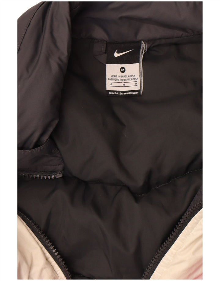Nike Womens Padded Jacket UK 14 Medium Black Colourblock