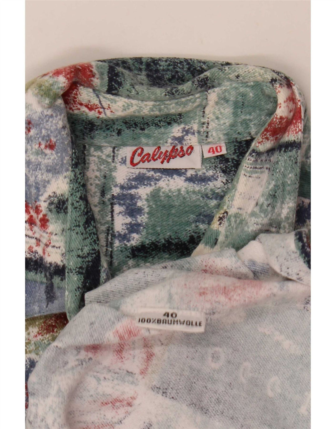 Calypso Mens Flannel Shirt Size 40 Medium Multicoloured Patchwork Cotton