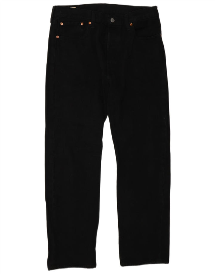 Levi's Mens 501 Straight Jeans W32 L30 Black Cotton