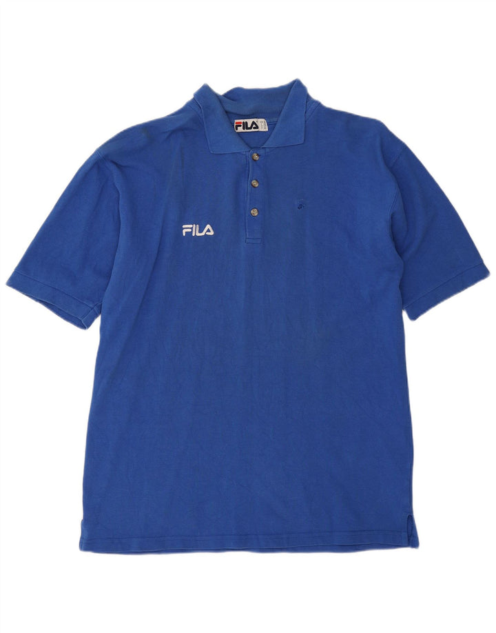 Fila Mens Polo Shirt XL Blue Cotton