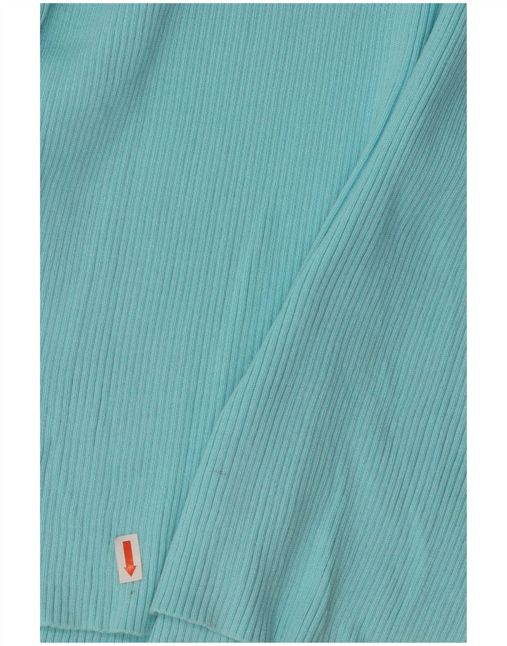 RALPH LAUREN Womens Roll Neck Jumper Sweater UK 14 Large Blue Cotton