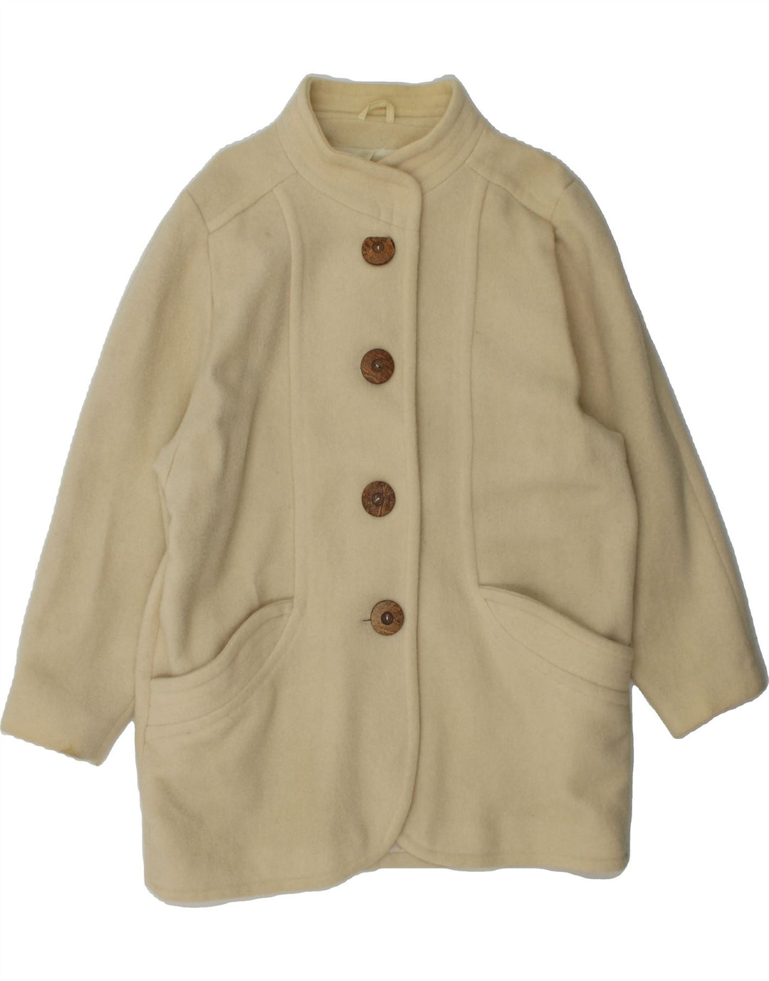 VINTAGE Womens Overcoat UK 14 Large Off White Vintage Vintage and Second-Hand Vintage from Messina Hembry 