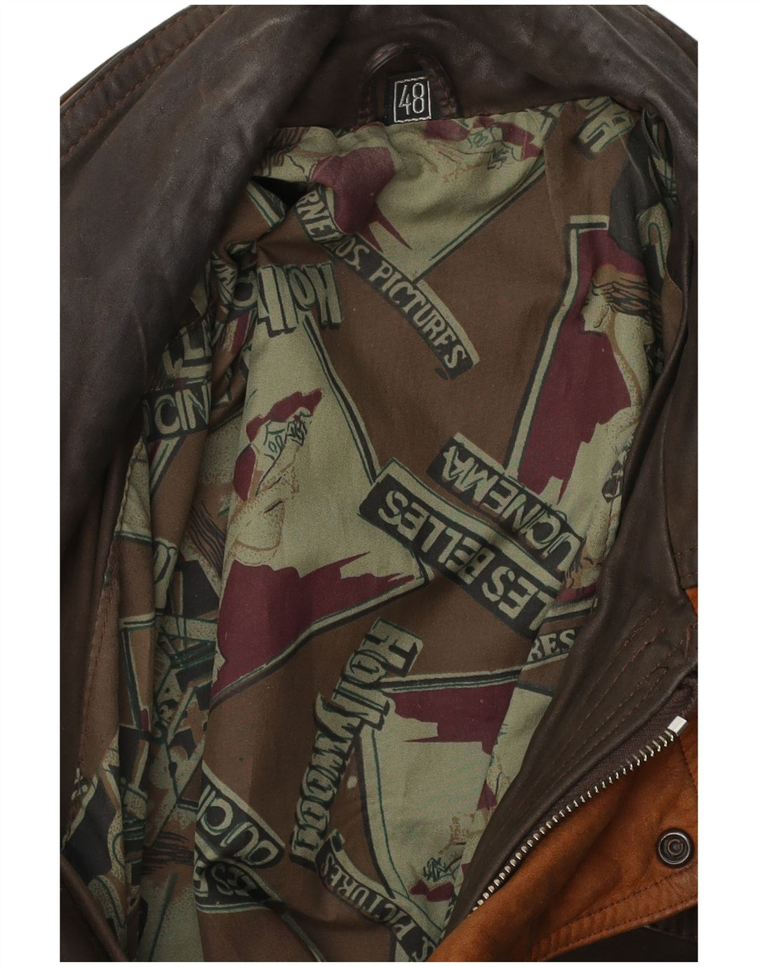 VINTAGE Mens Leather Jacket IT 48 Medium Brown