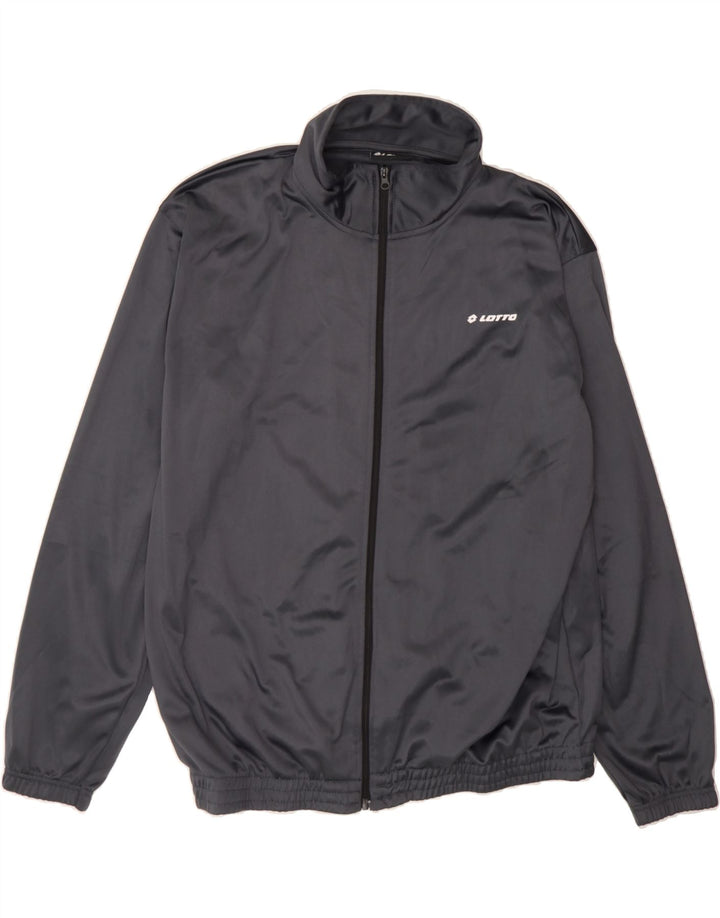 LOTTO Mens Tracksuit Top Jacket 2XL Grey Polyester Vintage Lotto and Second-Hand Lotto from Messina Hembry 