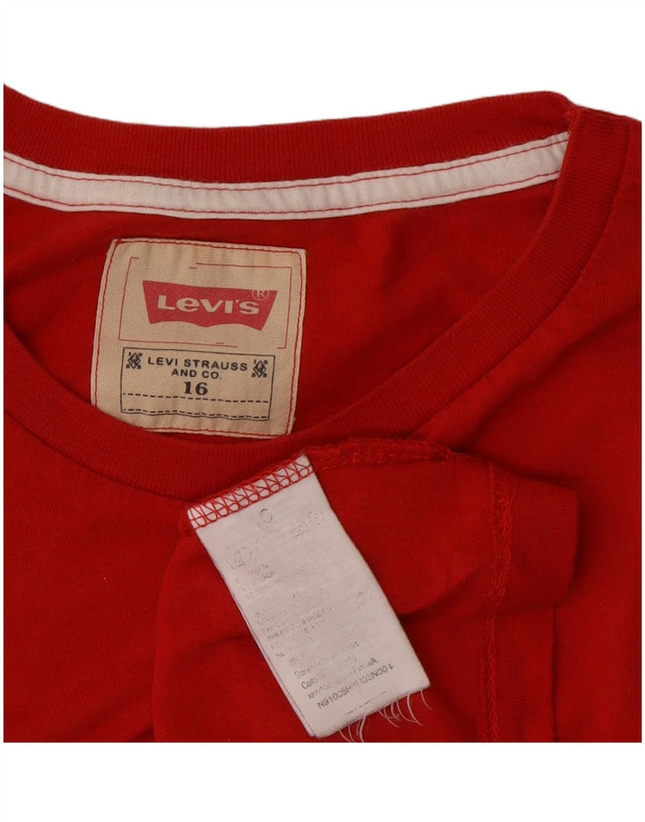 Levi's Boys Graphic Top Long Sleeve 15-16 Years Red Cotton