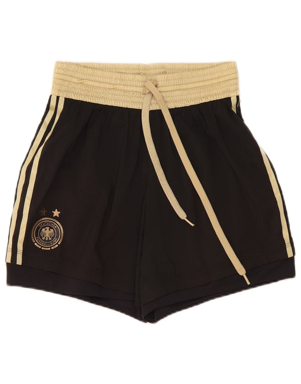 Adidas Mens Deutscher Fussball Bund Sport Shorts Small Black Colourblock
