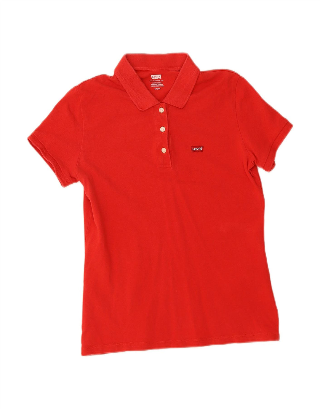 LEVI'S Womens Polo Shirt UK 10 Small Red Cotton