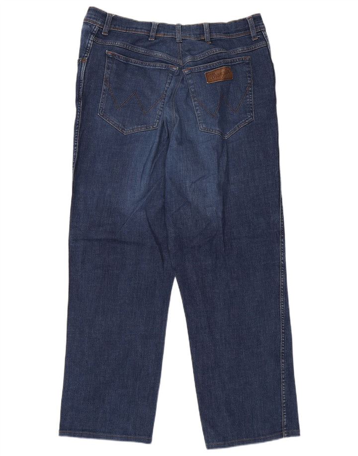 WRANGLER Mens Straight Jeans W42 L30 Blue Cotton
