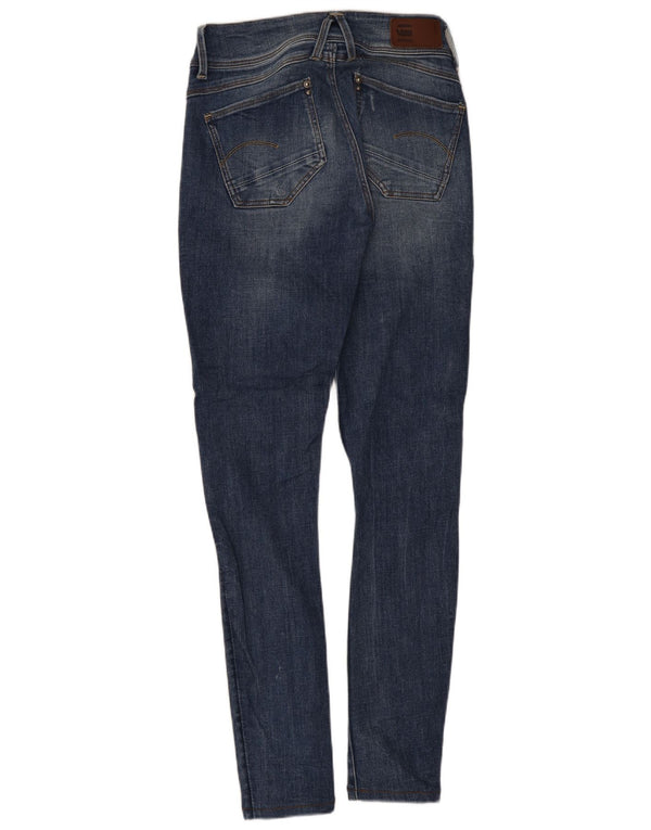 G-Star Womens Lynn Mid Rise Super Skinny Jeans W26 L32 Blue Cotton