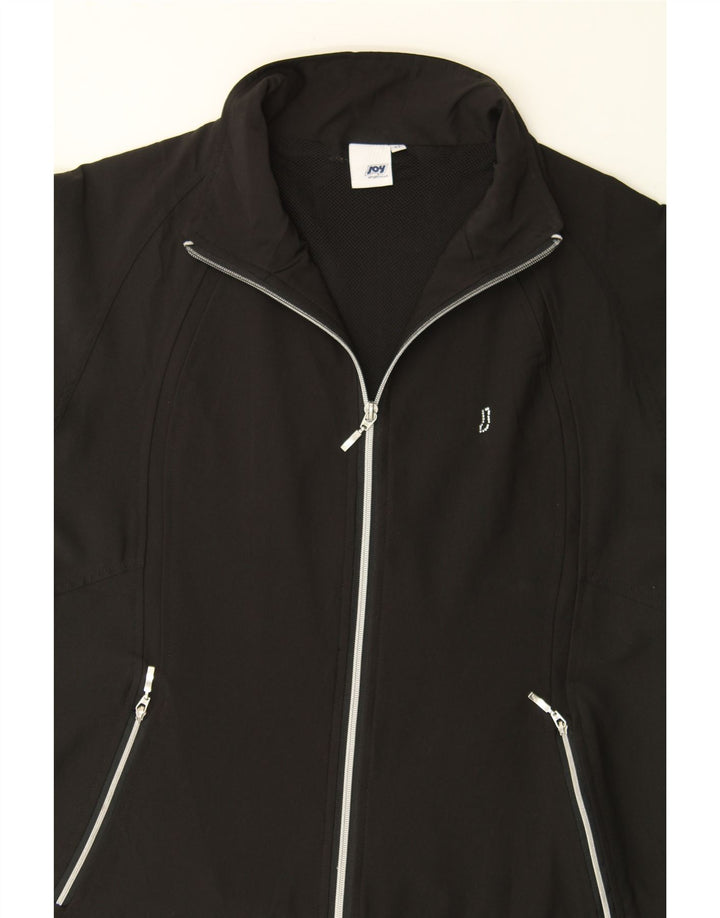 JOY Womens Tracksuit Top Jacket EU 42 Large Black Polyester Vintage Joy and Second-Hand Joy from Messina Hembry 