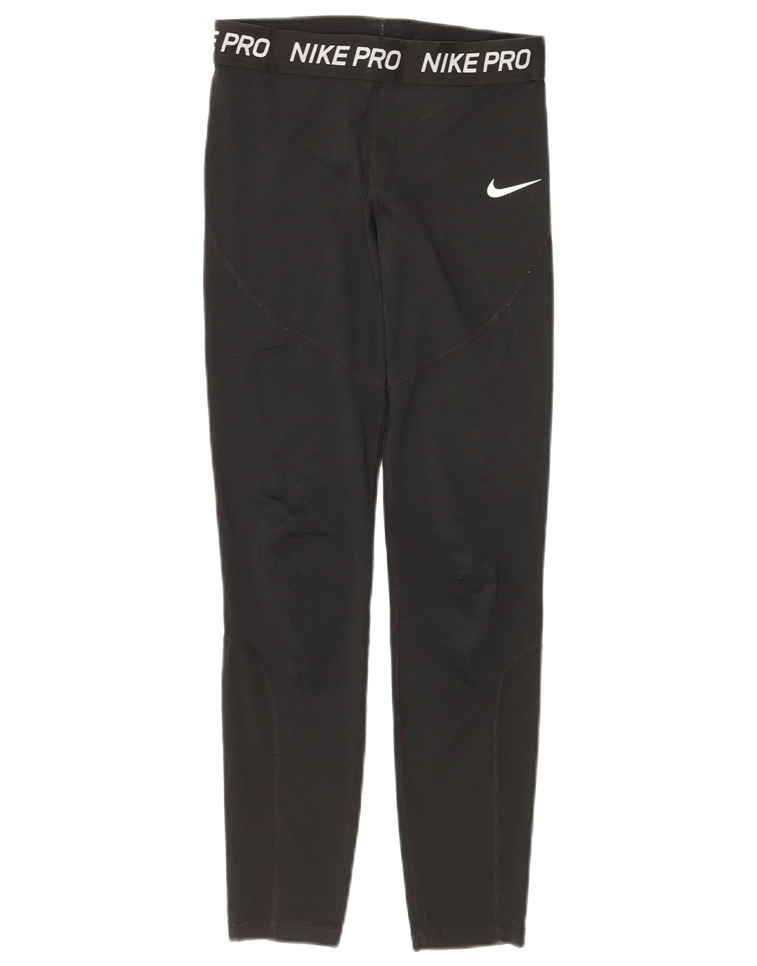 NIKE Girls Dri Fit Graphic Leggings 12-13 Years Large Black Polyester