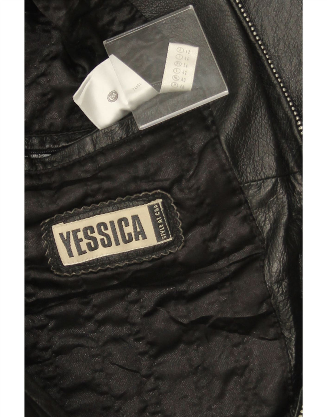 YESSICA Womens Leather Jacket UK 14 Large Black