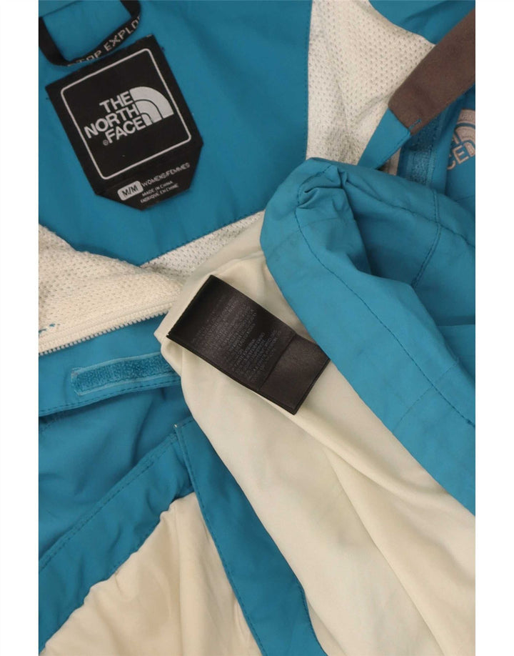The North Face Womens Hooded Rain Jacket UK 14 Medium Blue Polyester