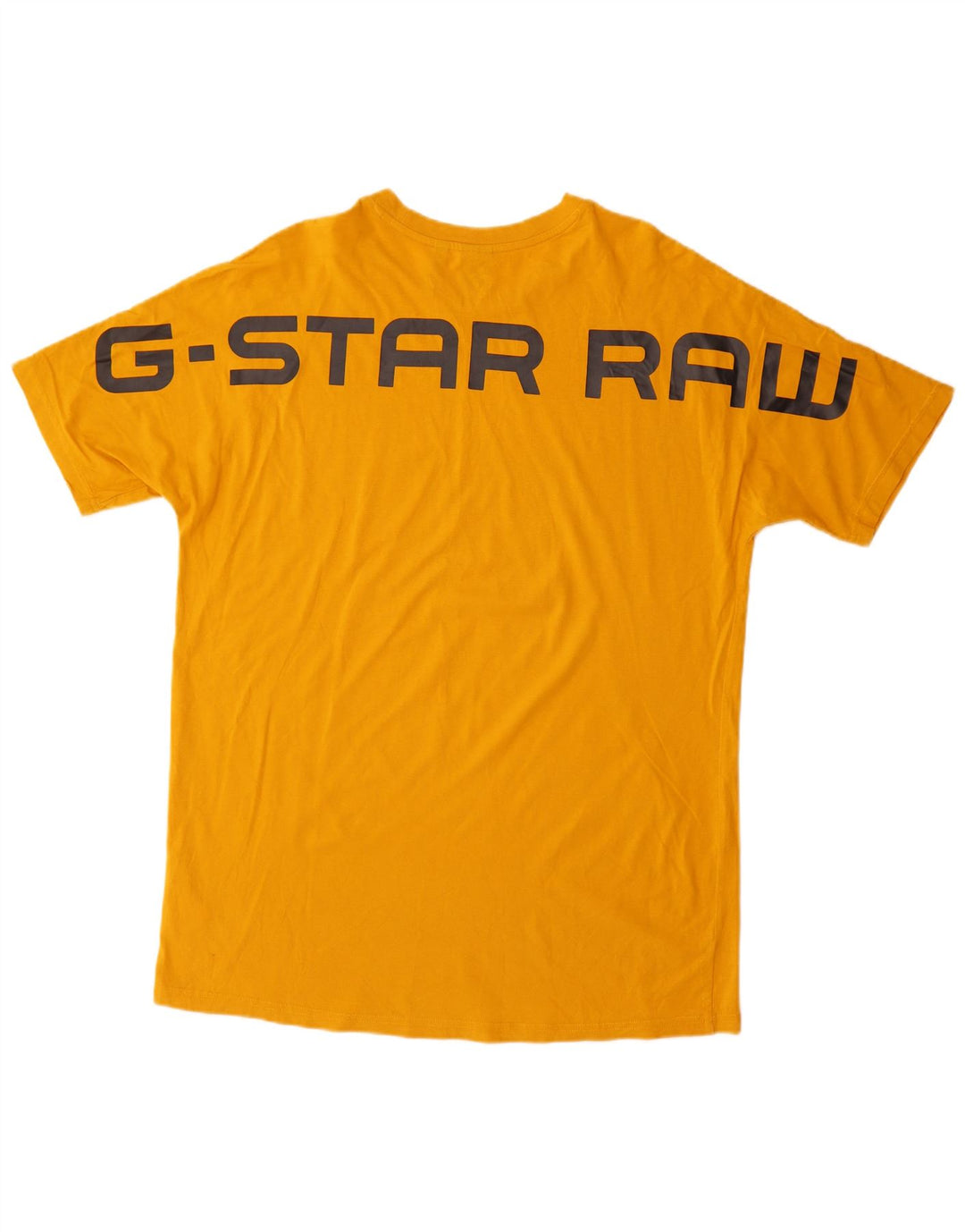 G-Star Mens Graphic T-Shirt Top Large Yellow Cotton